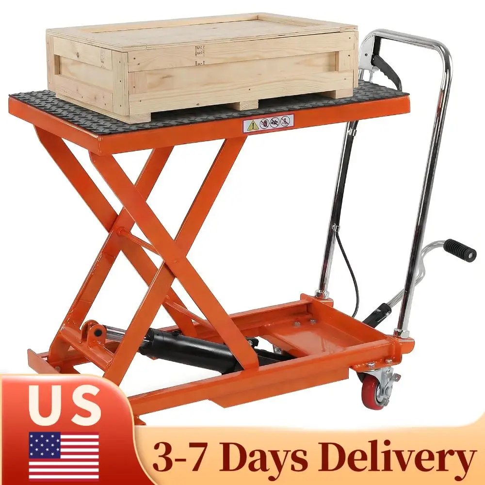 

Single Scissor Lift 330 LBS Capacity Material Handling Platform 28 Inch Lifting Height for Material Handling and Transportation