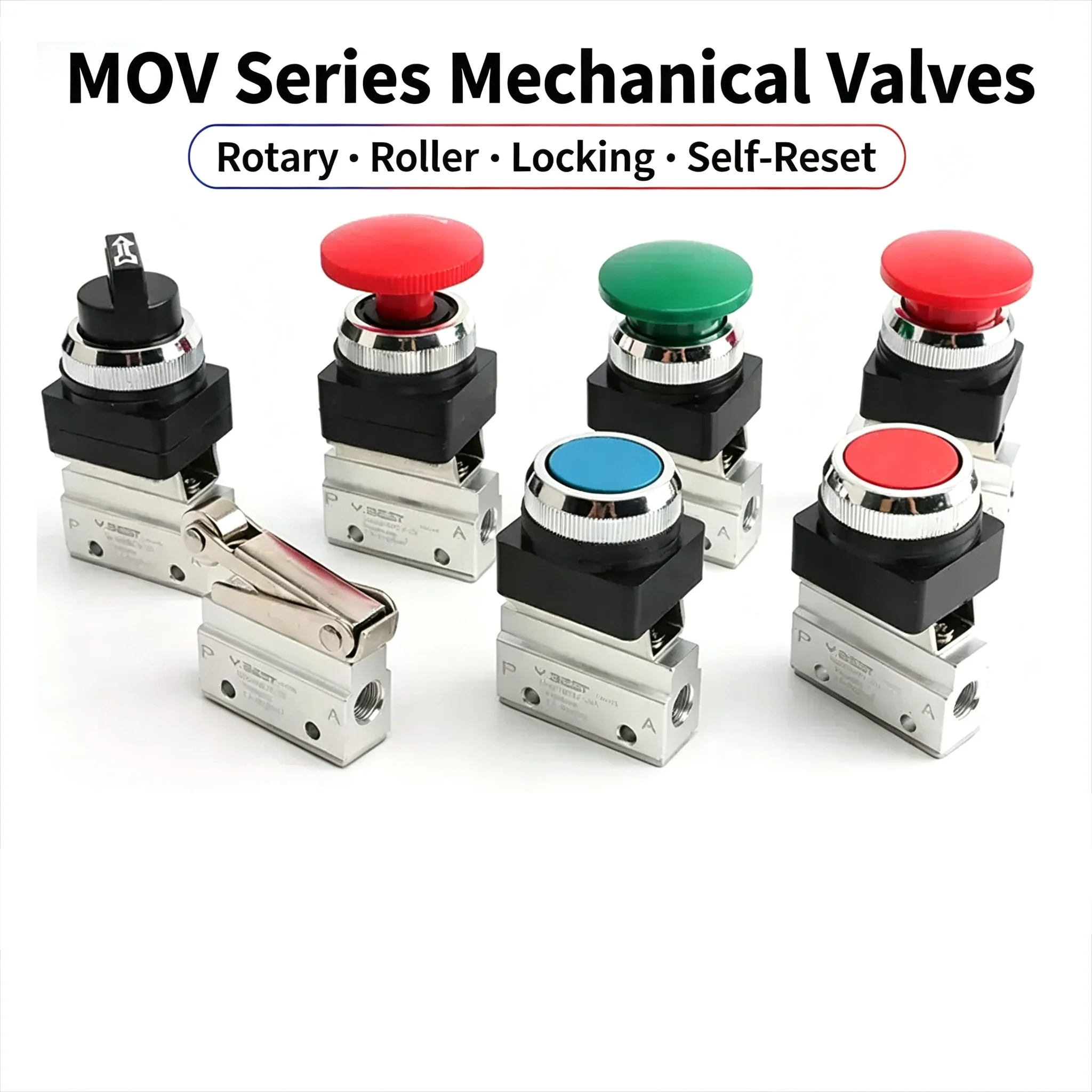 MOV‑01, MOV‑02, MOV‑03, MOV‑03A manual‑control pneumatic control valve Pneumatic 2/2‑way mechanical valve