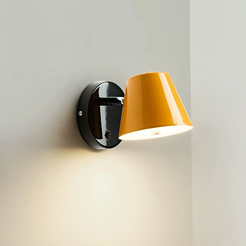 

Bauhaus Bedroom Bedside Wall Lamps Rotatable Reading Lamp LED Medieval Cloakroom Study Room Living Room Mirror Front Wall Lights