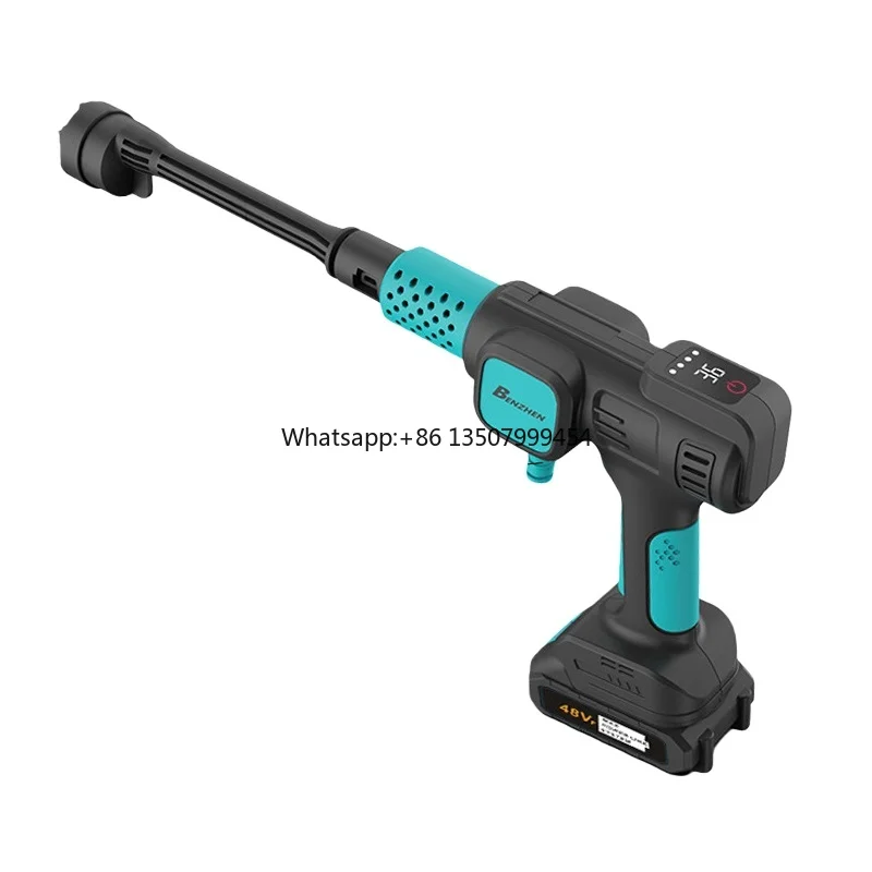 

48V Lithium Battery Portable Rechargeable Cordless High-pressure LCD Control Screen Water Flow Control Car Washing Water Gun