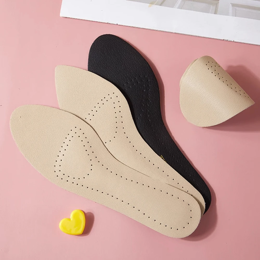 Selbstklebende Leder-Einlegesohlen für Damenschuhe, Plantarfasziitis-Schmerzlinderungseinlage, rutschfeste, atmungsaktive, stoßdämpfende Schuheinlage – Detail 9
