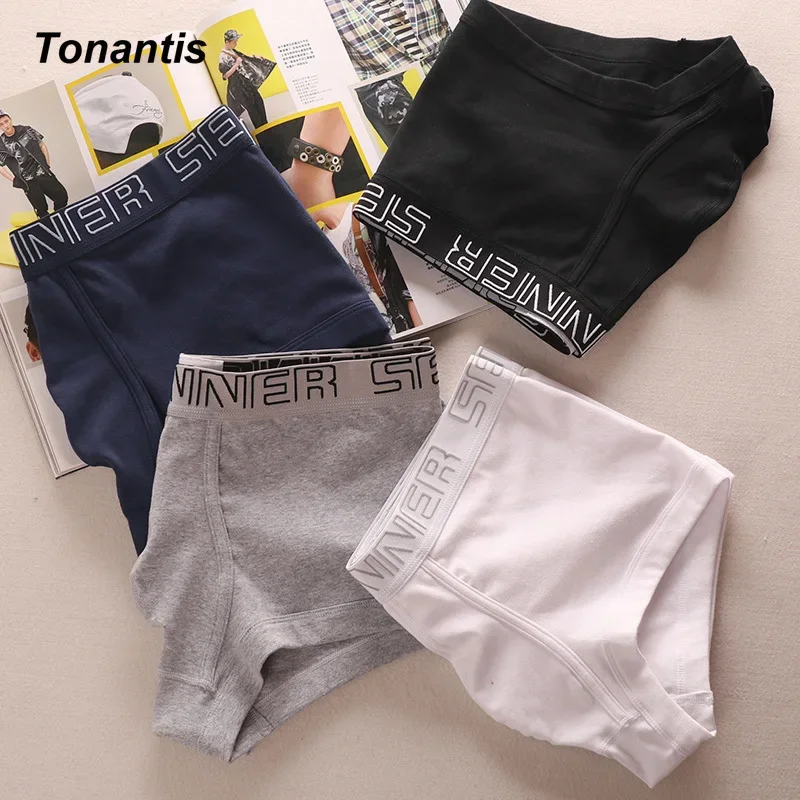 3Pcs/Pack Men Boxer Shorts Adults Cotton Men\'s Panties Solid Color Mid-Rise Mens Underwear Loose Comfortabl Man Underpants