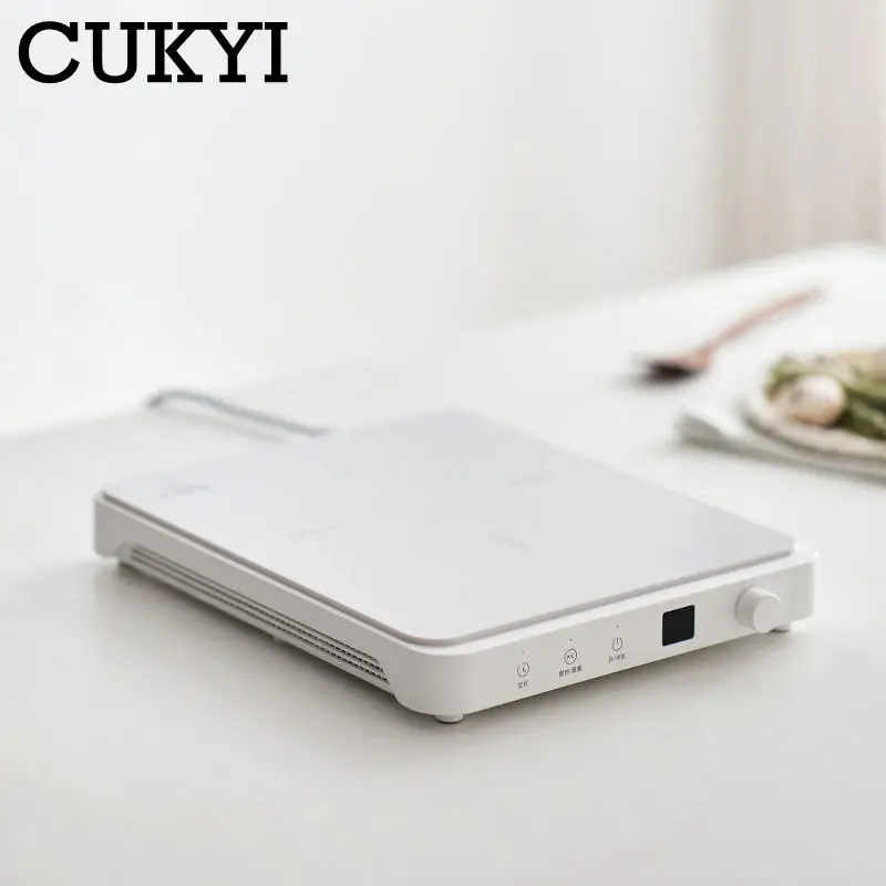 CUKYI Fornello a induzione per uso domestico Macchina da cucina elettrica Forno elettromagnetico Stufa portatile Utensile da cucina con piastra calda impermeabile