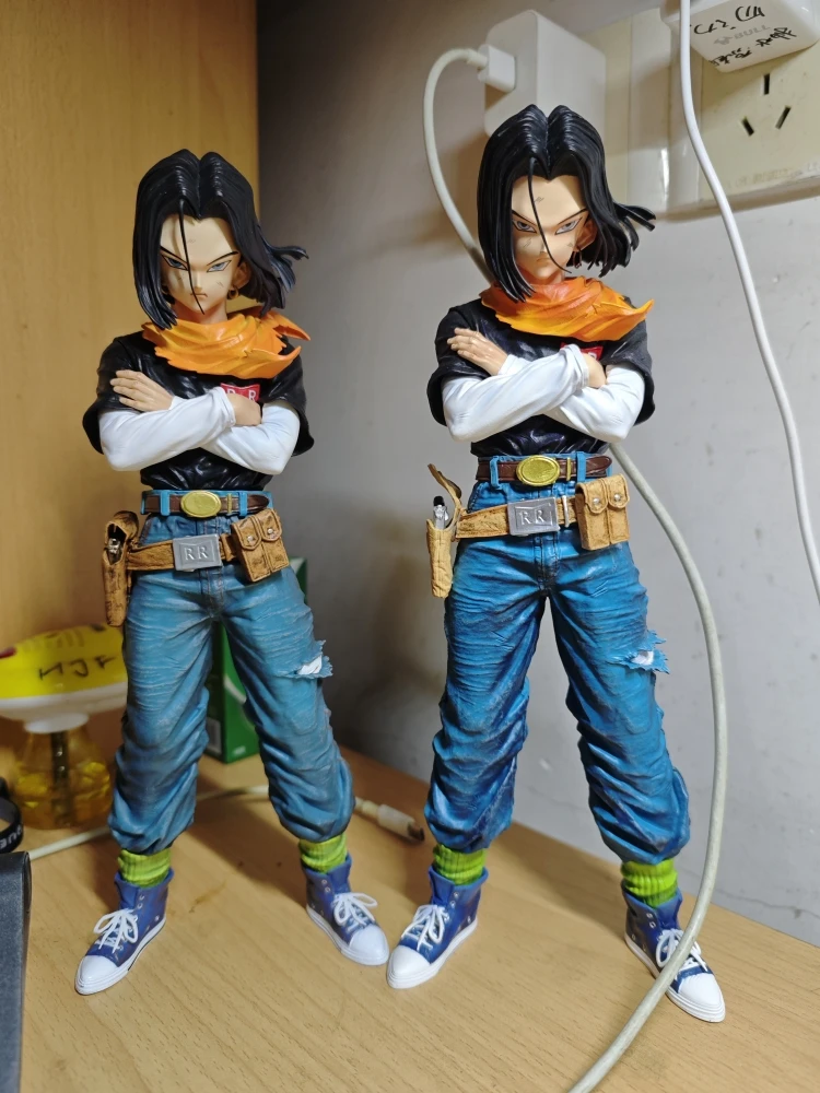 Figurka akcji Dragon Ball Z Black Pearl, anime, 32 cm, Android 17 i 18, wymienne pół-ciała, kolekcjonerska zabawka dla chłopców