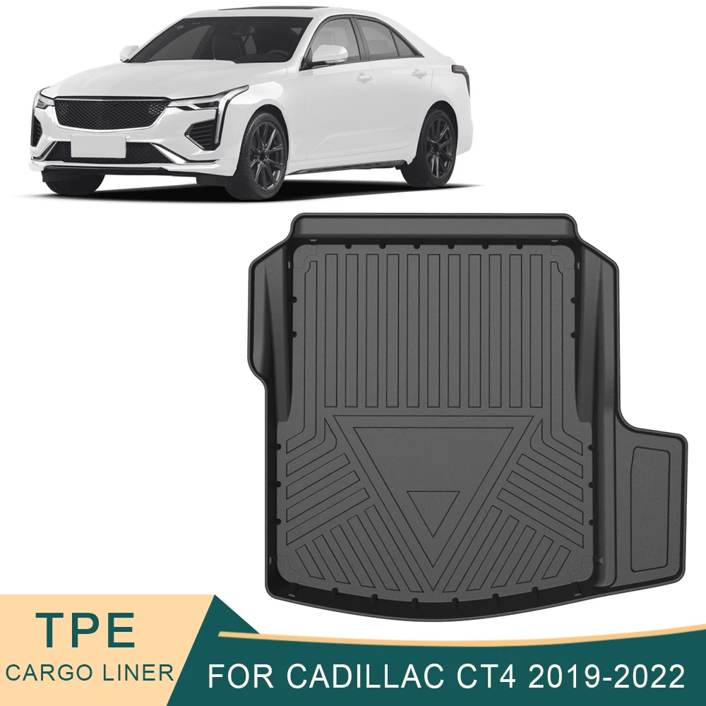 

For Cadillac CT4 2019-2022 Car Cargo Liner All-Weather TPE Non-slip Trunk Mats Waterproof Boot Tray Trunk Carpet Accessories