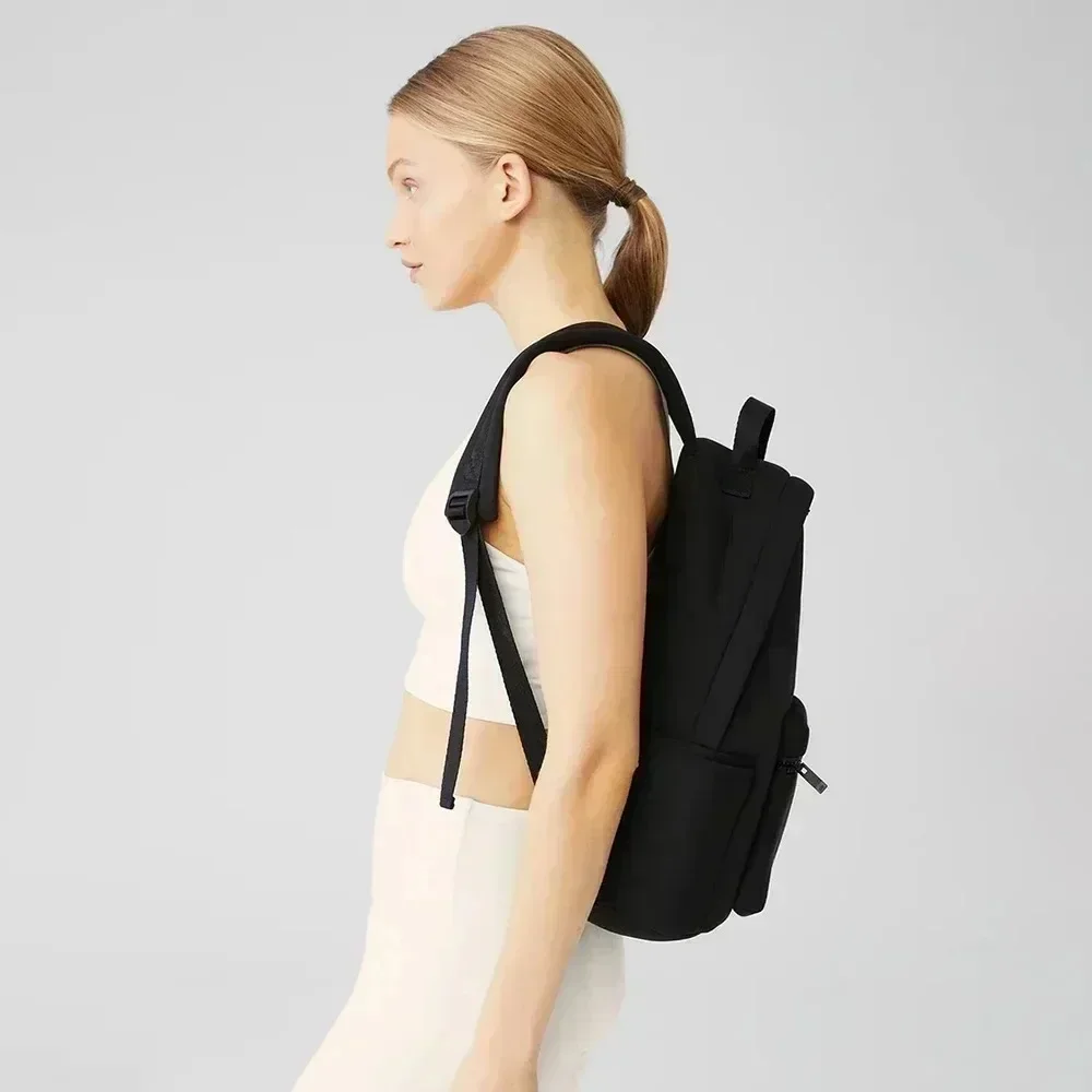 آل حقيبة مدرسية ترفيهية مقاومة للماء من النيوبرين غير اللامع لون نقي حقيبة كتف رياضية خارجية سعة كبيرة حقيبة ظهر للكمبيوتر المحمول للسفر #4