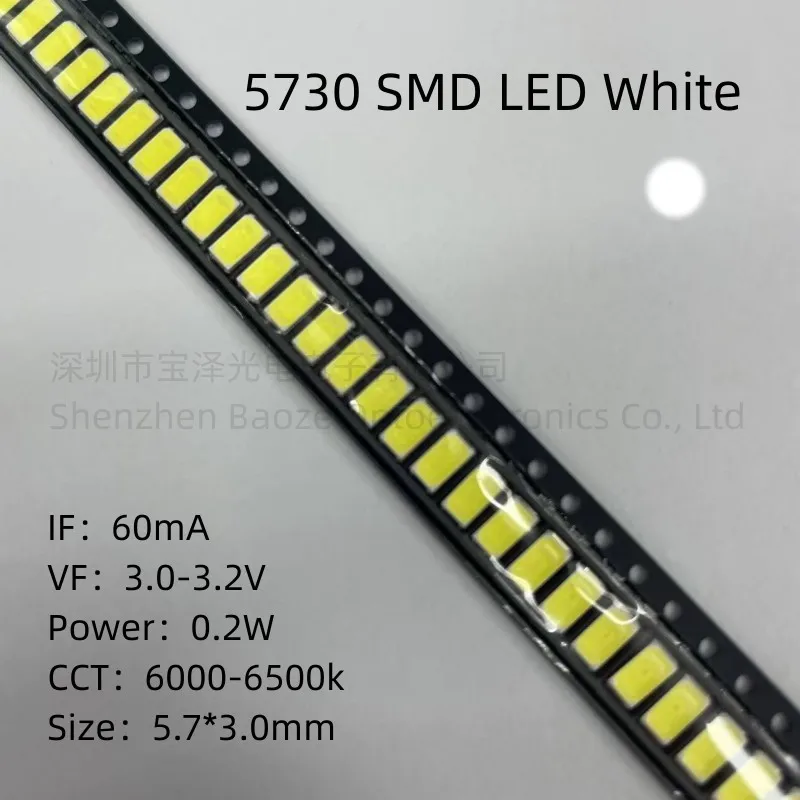 5730 0,2 W SMD LED rojo amarillo verde blanco azul Rosa 5630 diodo emisor de luz 100 unids/lote