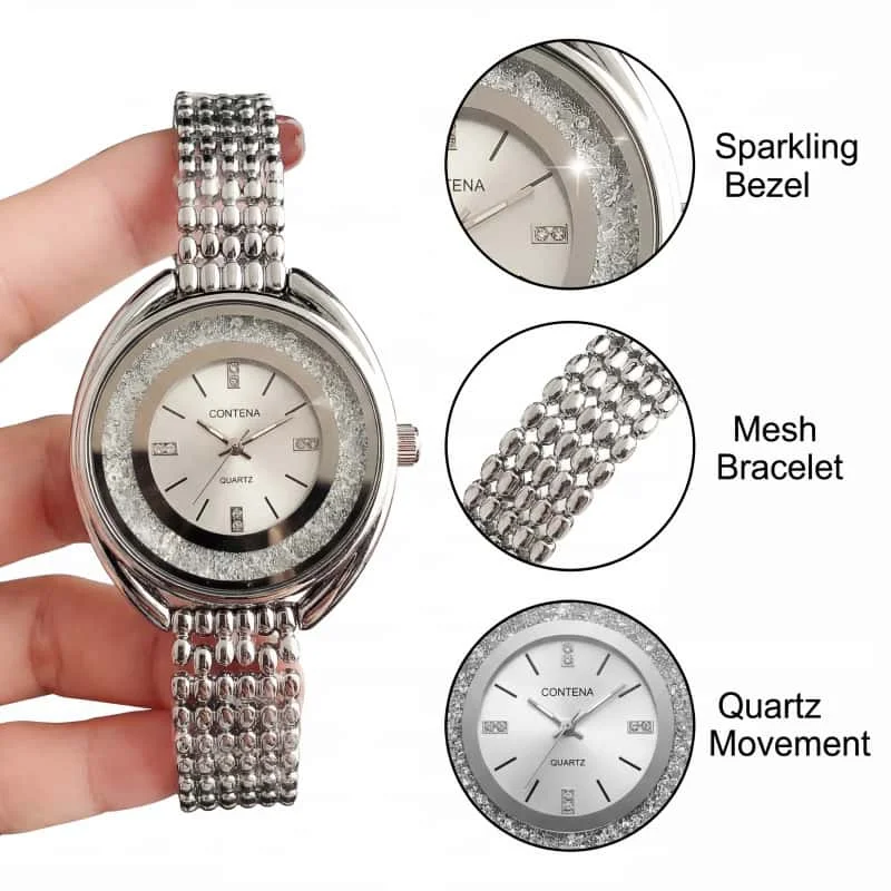 

Новые роскошные изысканные женские часы, деловые модные круглые женские кварцевые часы со стразами, повседневные женские часы, подарок