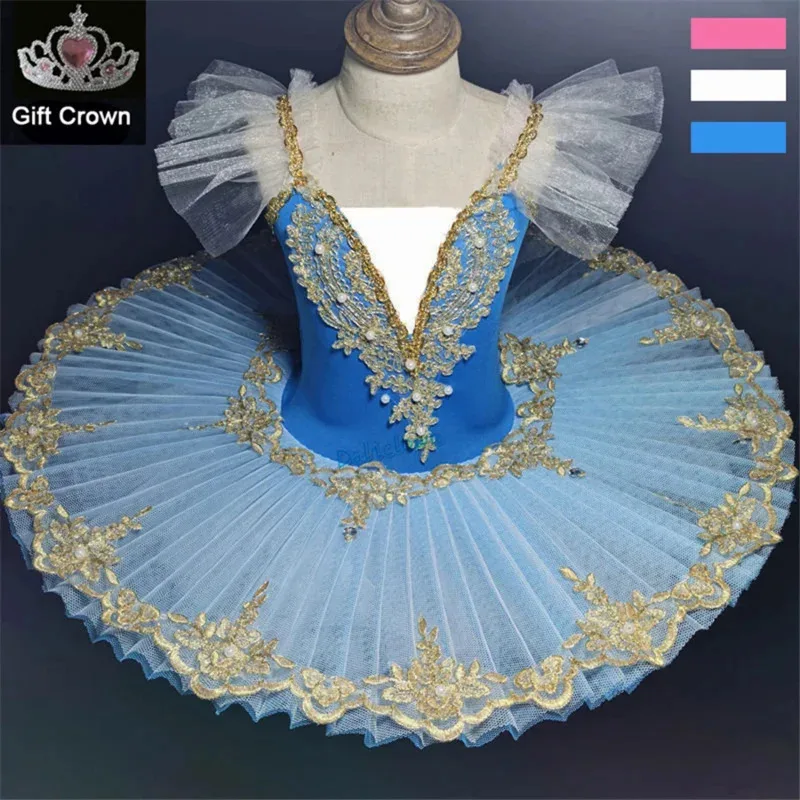 A Litter Of Bears Professional Ballet Girls Blue Pink Platter Pancake Tutu Ballerina Party Dress Adult Women Chil 2025 New