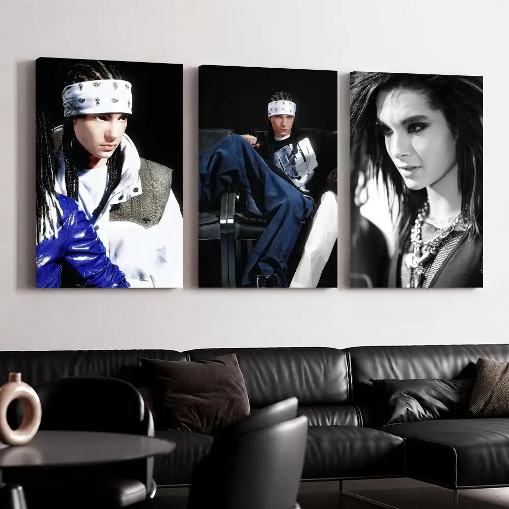 Singer Muisc Album B-Bill K-Kaulitz Framed Wall Painting Canvas Poster Ready to Hang Wall Art for Bedroom Living Room Home Decor