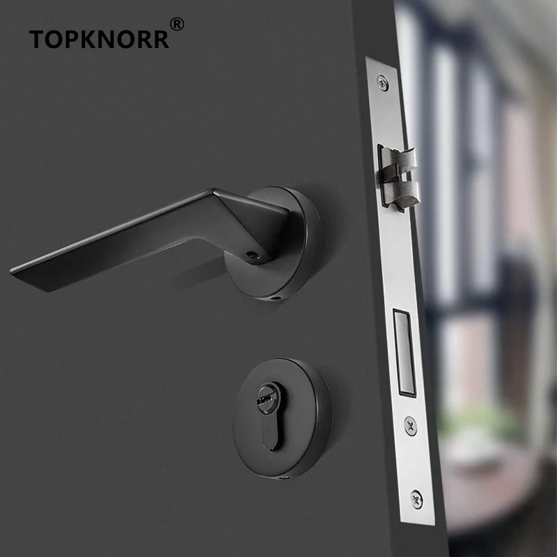 Room Door Handle Separate Body Door Lock Bedroom Lock Modern Simple Solid Wood Door Lock Nordic Air Room Door Lock Hardware