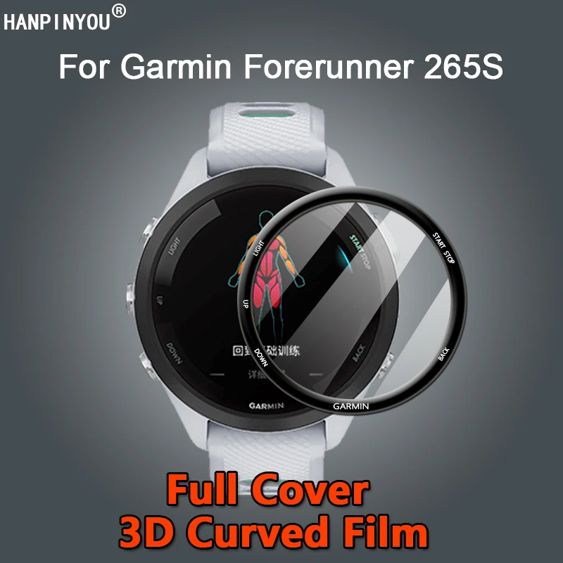 

For Garmin Forerunner 965 265 265S SmartWatch HD Clear Full Cover 3D Curved Plating Soft PMMA Film Screen Protector -Not Glass