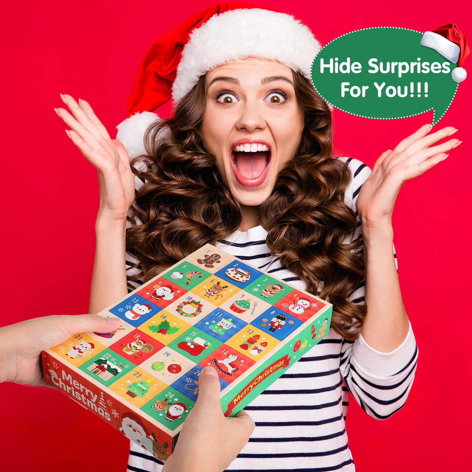 

5Pcs Christmas Advent Calendar Paper Boxes Empty DIY Countdown Gift Boxes for Filling Candy Treats Party Favors