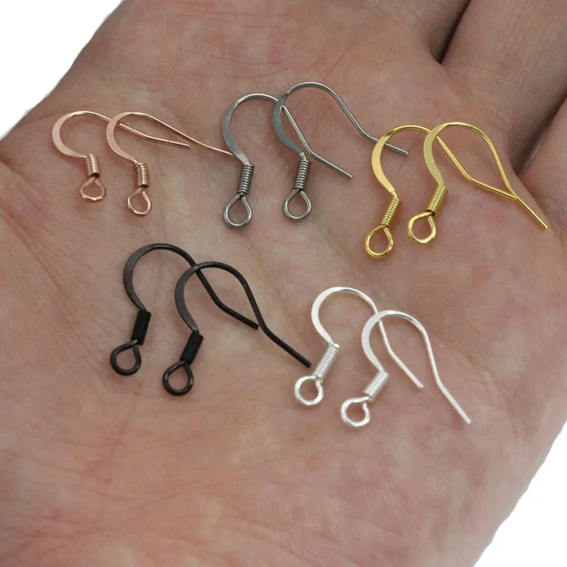 50Pcs Stainless Steel Earring Hooks Clasps Hypoallergenic Ear Wires for Crafts Earring Findings DIY Jewelry Making Accessories