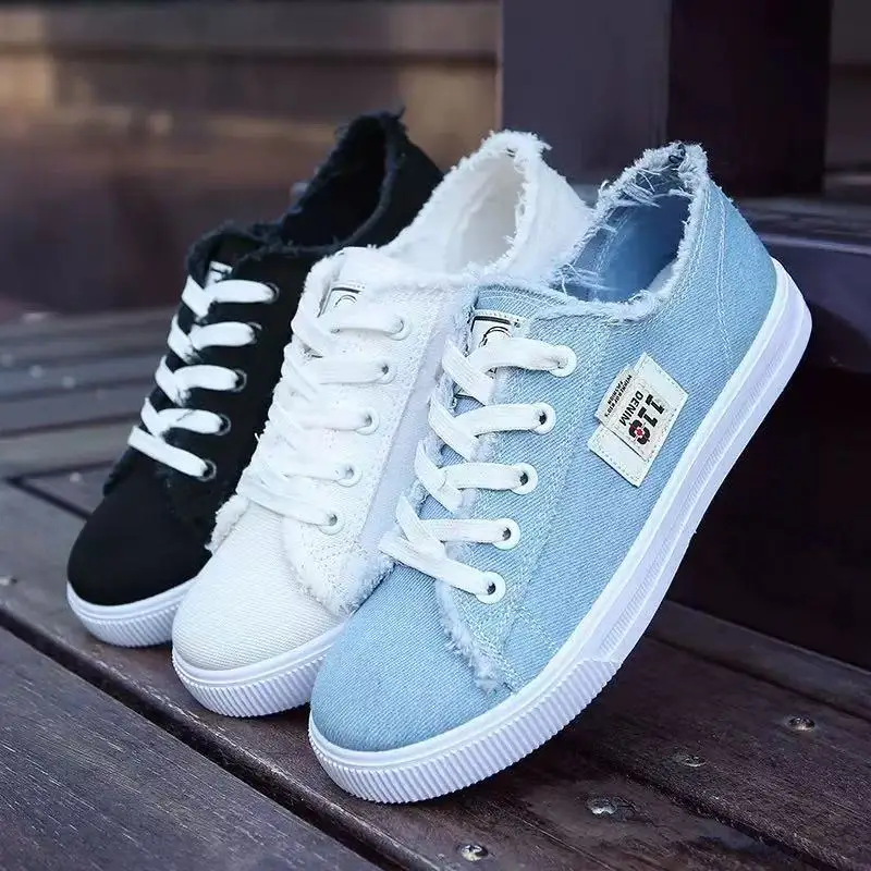 

Ladies Versatile Canvas Shoes New Casual Comfort Shoes Student White Sports Flat Fashion Light Women's Sneakers Zapatos Mujer