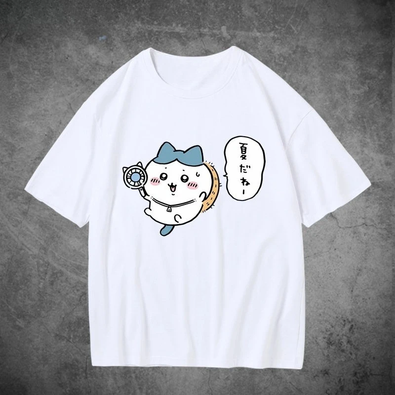 Chiikawa Cute Kawaii Anime Starry Tee Men's Women's Black Retro Cool Graphic Art Print Oversized Short Sleeve Streetwear Top