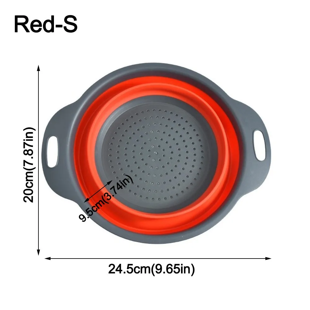 Silicone Folding Drainer Basket Food Grade Multifunctional Collapsible Colander Drain Device Collapsible Drainer Filter Tool