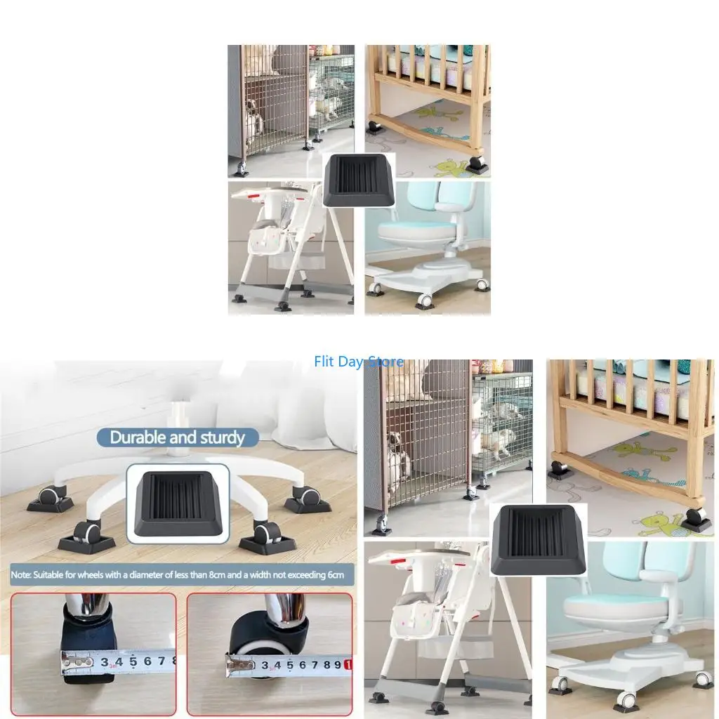 F92C Office Chair Roller Feet Not Slip Pad Hardwood Floor Protections Wheel Stoppers