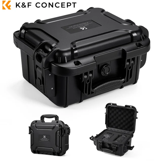 K&F CONCEPT: mala rígida à prova d'água IP67 para câmeras, ideal para viagens, com espuma removível para câmeras DSLR e sem espelho, e para câmeras de ação e drones DJI.