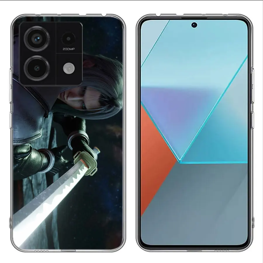 Anime FINAL FANTASY 7 BloodyBeni Clear Phone Case For Xiaomi Redmi Note 11 11S 11T 11E 10 10S 9 9S 9T 8 8T Pro 7 K70 K60 K20 TPU