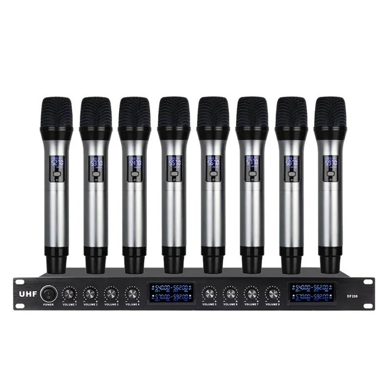 

YYHC DF208 Professional 8 Channels UHF Wireless Microphone For Conference Room