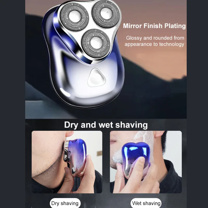 

Men's Portable Magnetic Suction Three Blade Floating Shaver TYPE-C Charging Multifunctional IPX7 Waterproof Intelligent Shaver