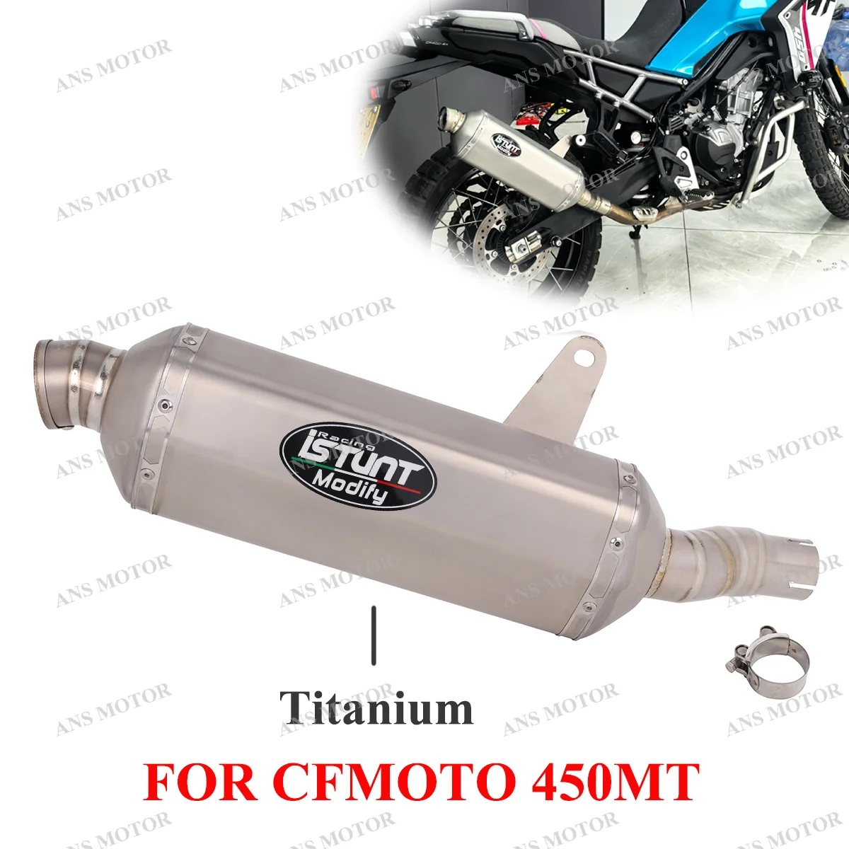 Slip On For CFMOTO 450MT 2024 Motorcycle Exhaust Tail Pipe Muffler With DB Killer Modify 450MT Exhaust Escape Moto Titanium