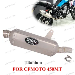 Slip On For CFMOTO 450MT 2024 Motorcycle Exhaust Tail Pipe Muffler With DB Killer Modify 450MT Exhaust Escape Moto Titanium