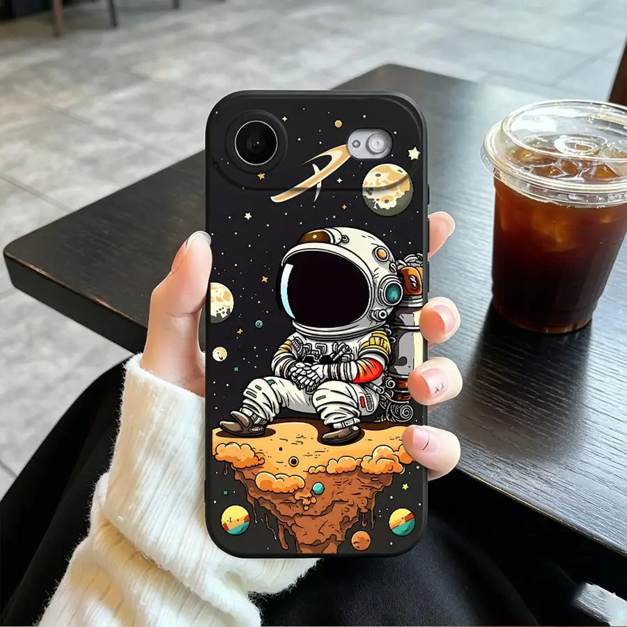 Planet Cartoon Astronaut Case for Apple iPhone 17 Pro Max 11 13 Mini X XS XR 7 8 15 Plus Air 12 17e 16e 14 16 Phone Cover view 5