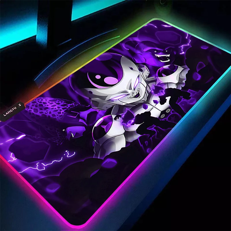 

Коврик для мыши RGB DBZ Dragon Ball Frieza с подсветкой, большой XXL, игровые аксессуары для компьютерных геймеров, светодиодный коврик для мыши, коврик для клавиатуры, стола, ковер