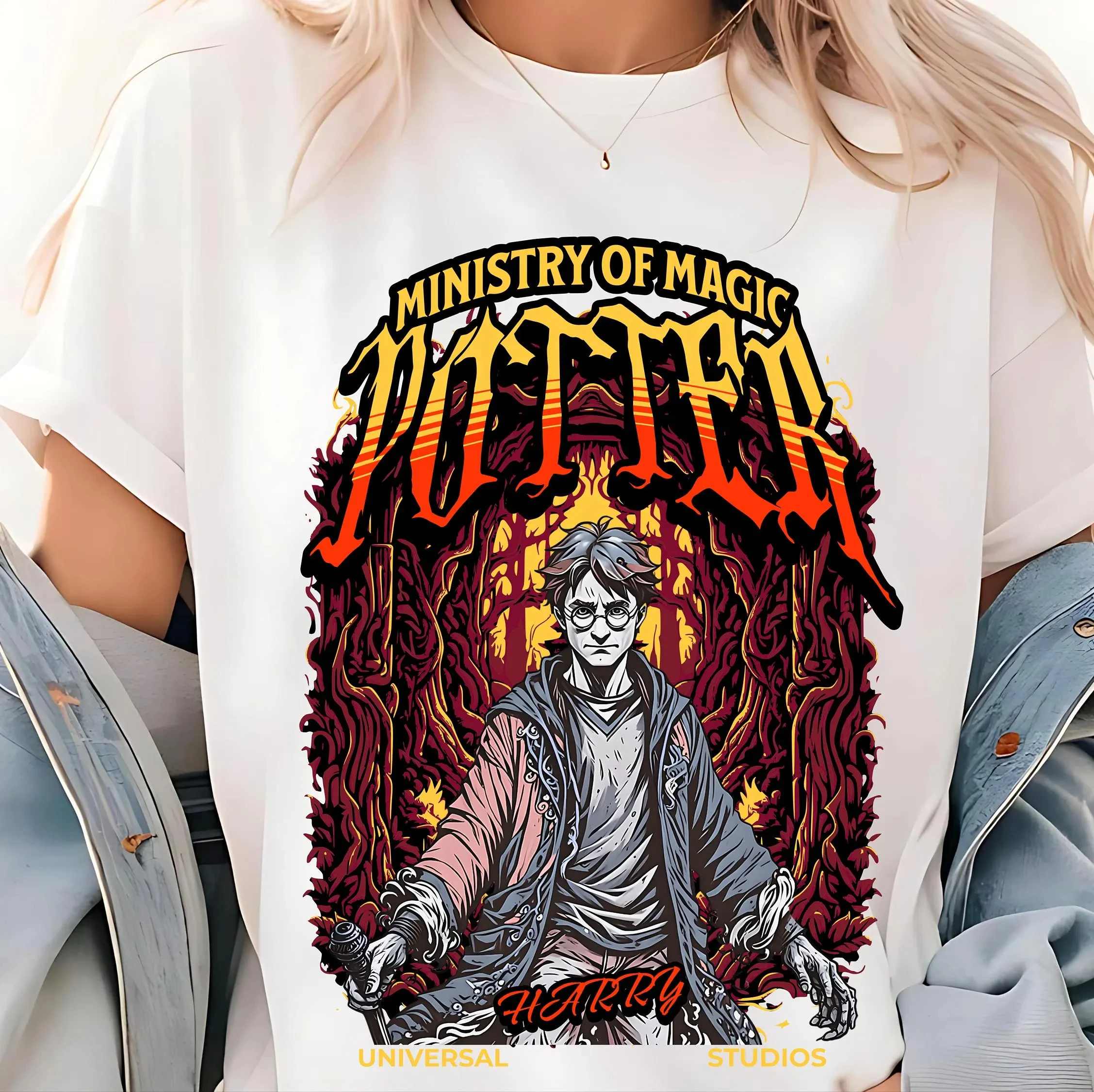 Camiseta del Ministerio de Magia, camiseta inspirada en el mundo mágico, camiseta holgada y transpirable de verano para hombres y mujeres
