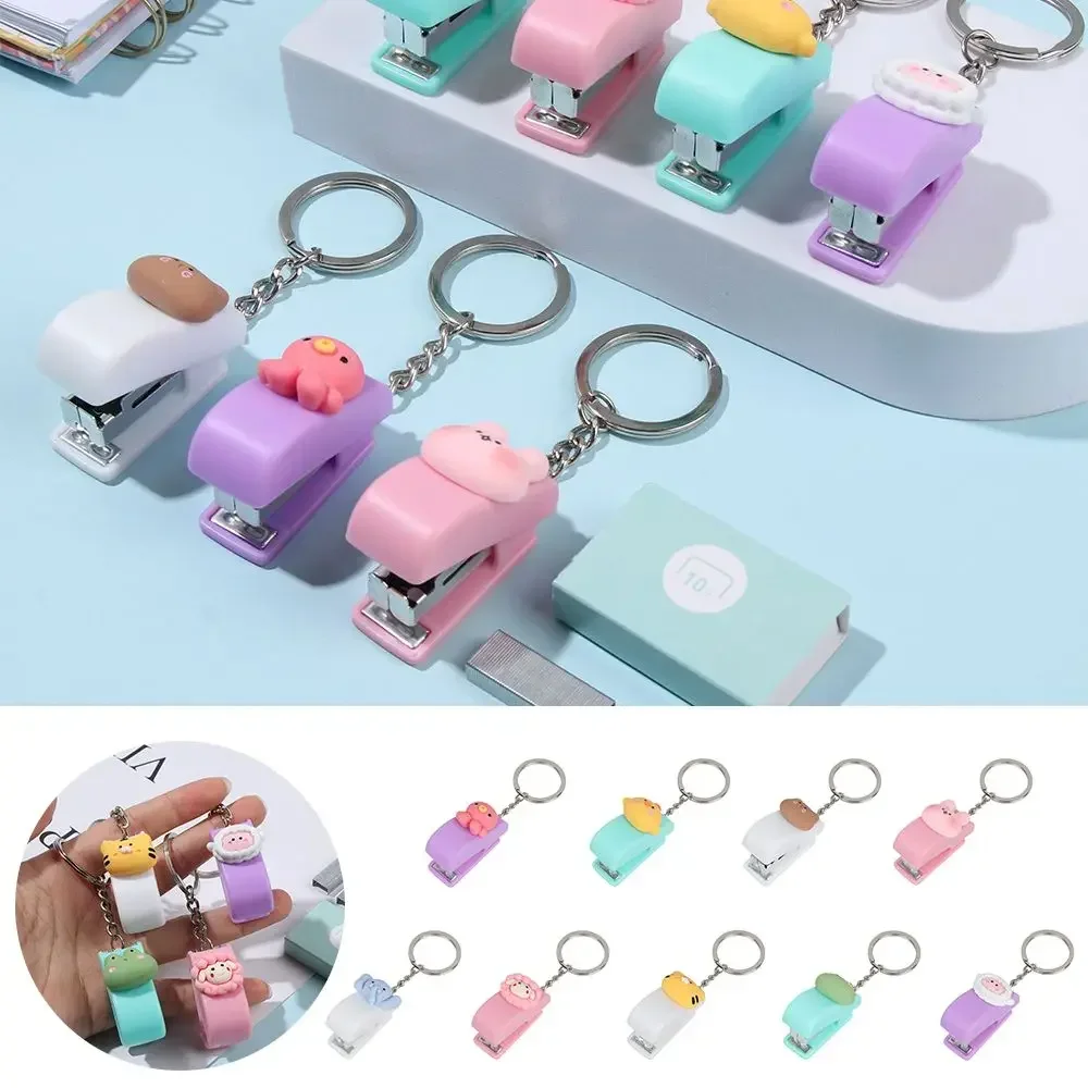 Organizer na dokumenty Cartoon Cute Mini Stapler Stapler Paper Clips Document Binding Hoops Push Clip