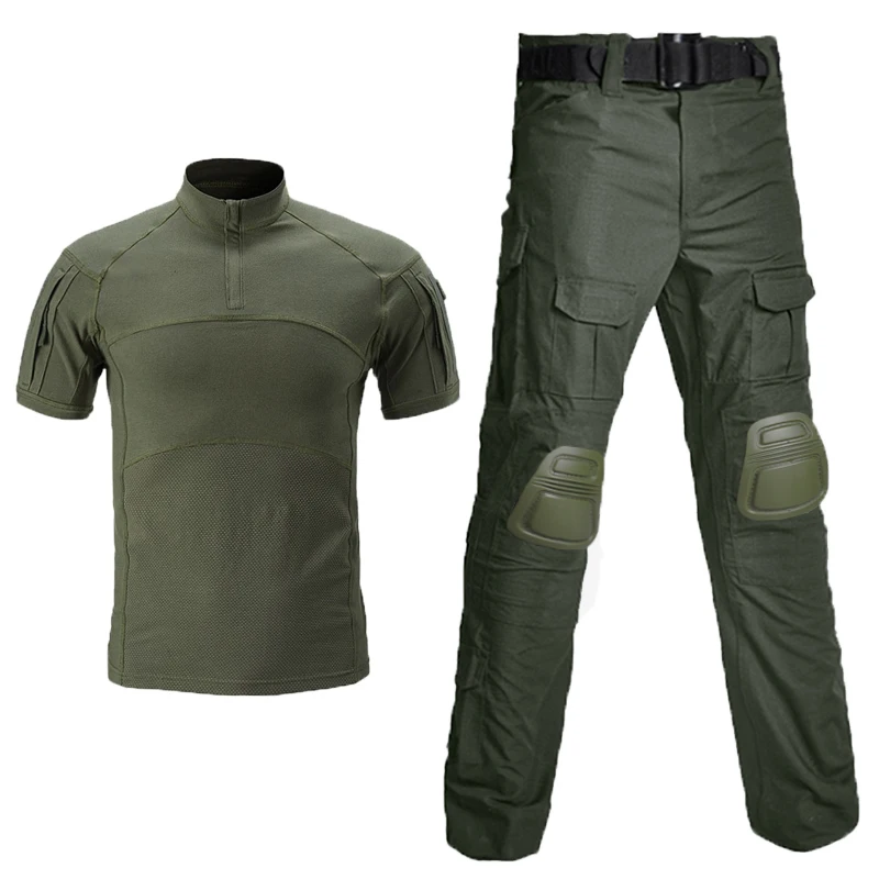 

HAN WILD Tactical Uniform Sport Airsoft Paintball Work Clothing Camouflage T-Shirts Combat Cargo Pants Climbing Hiking Suit