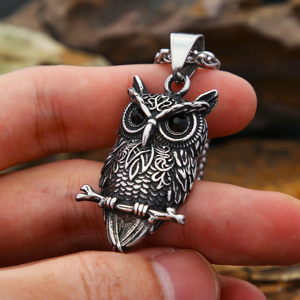 Vintage Small Size Nordic Animal Necklaces Stainless Steel Viking Owl Men Pendant Celtic Knot Amulet Jewelry Gift Dropshipping