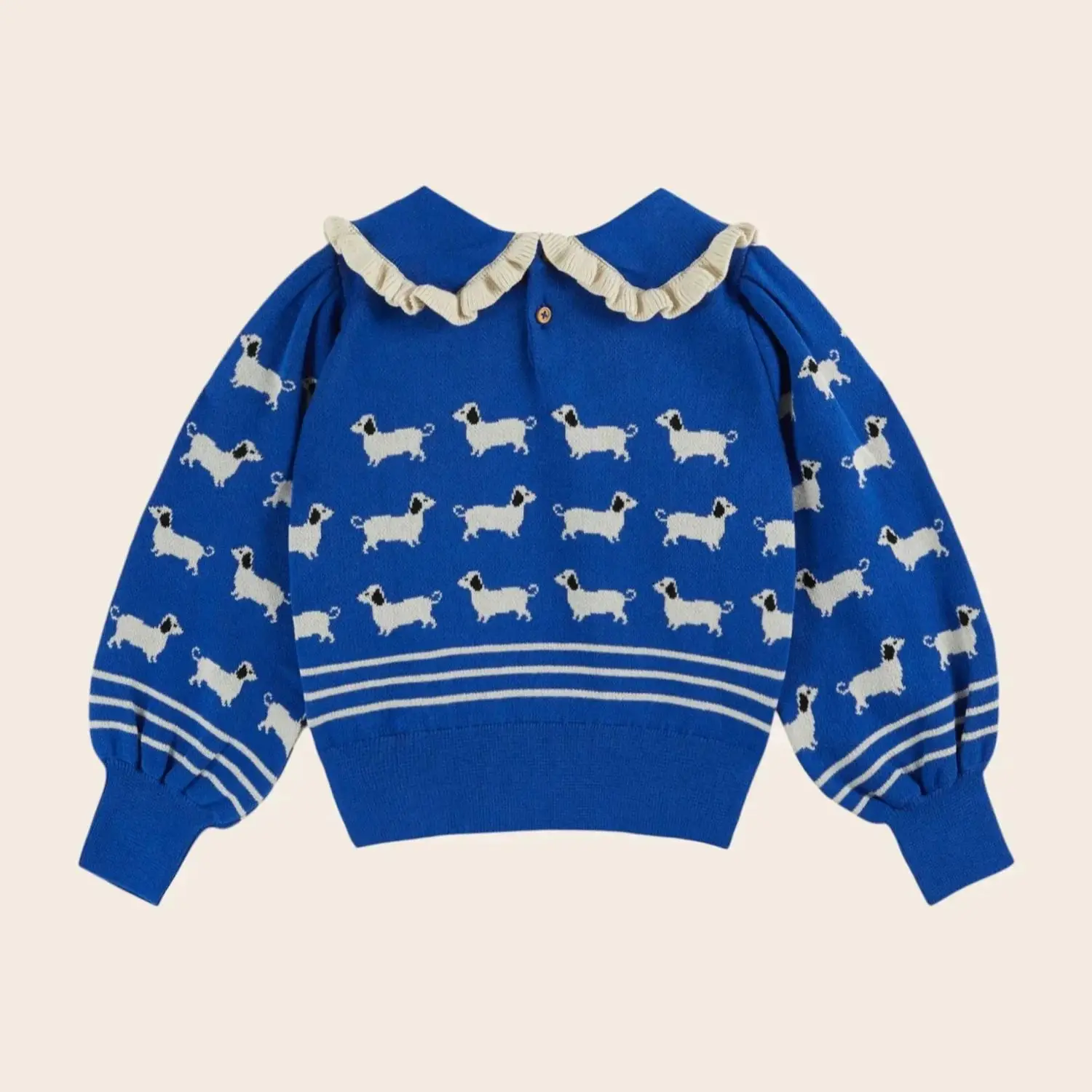 2025 Fall/Winter New Girls' Sweater Cute Rabbit Versatile Printed Knitted Sweater Children's Western-style Long-Sleeved Top