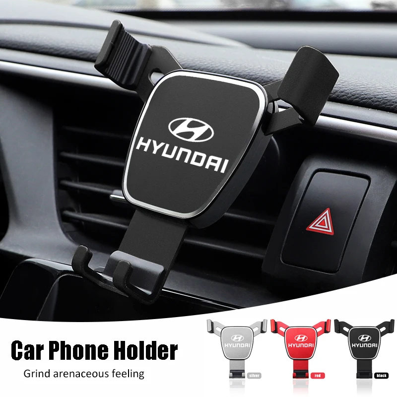 1Pcs Car Phone Holder Gravity Sensing Air Vent Stand Accessories For Hyundai Genesis N-LINE I10 I20 I30 I40 IX20 IX35 Kona Getz