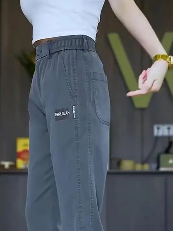 

Men's Casual Loose Straight Leg Pants Thin Spring Summer New Sle Dad Spor Wear Comfortable Breathable Lightweight Trousers