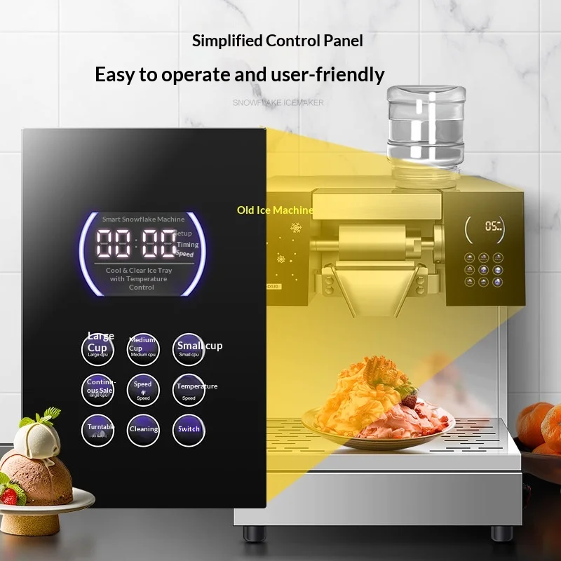 FL Professional Snowflake Ice Shaver Bingsu Dessert Maker Prep Commercial for Cafe Shop Store Use