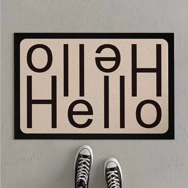 

Elegant Letter Entrance Doormat Anti-slip PVC Floor Mat Simple Style Entry Porch Hallway Entryway Home Decor Dust Removal Carpet