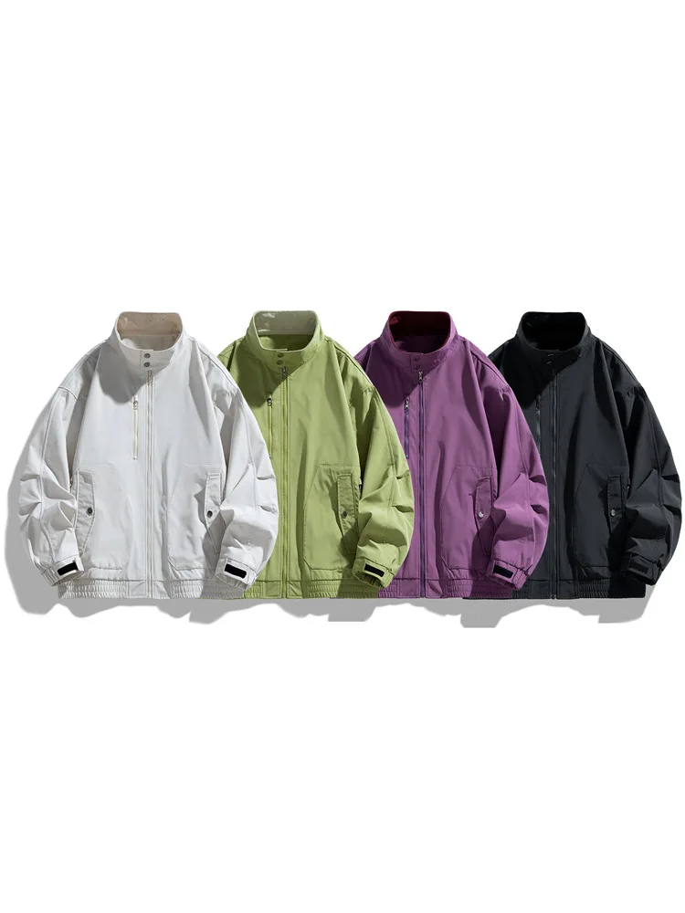 Minsu stand collar jacket men's windproof waterproof outdoor business casual jacket high-end administrative jacket fashionable J