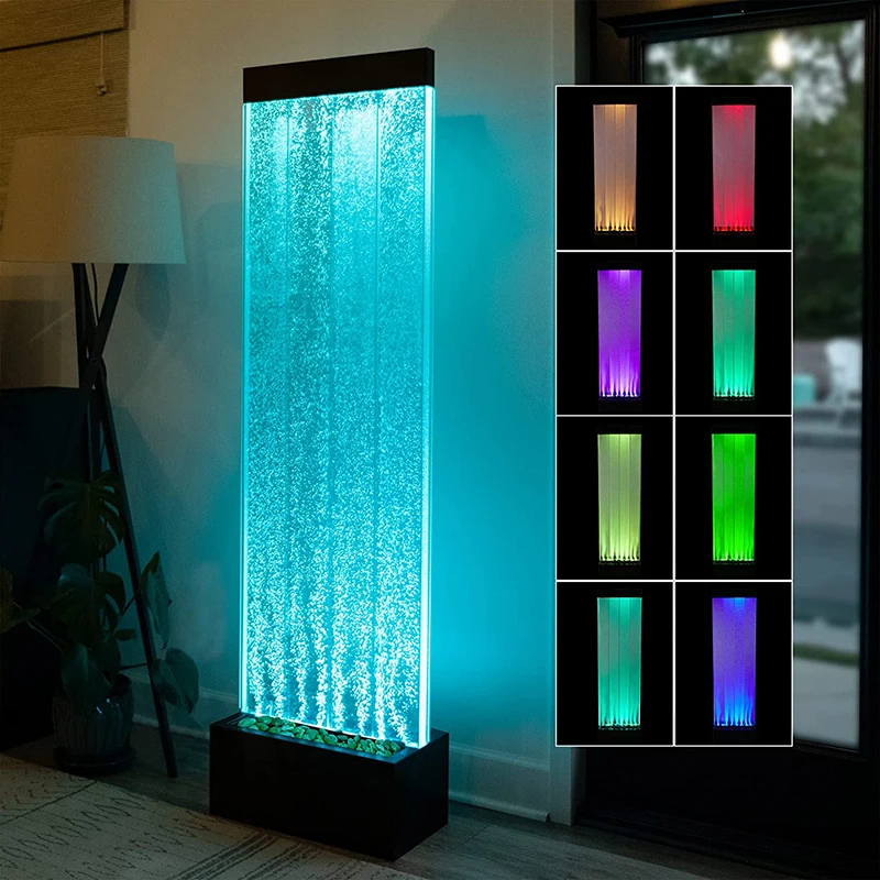 التخصيص. بالجملة واضح داخلي فقاعة الجدار ديكور داخلي جدار المياه أضواء LED نافورة ستارة الماء الاكريليك