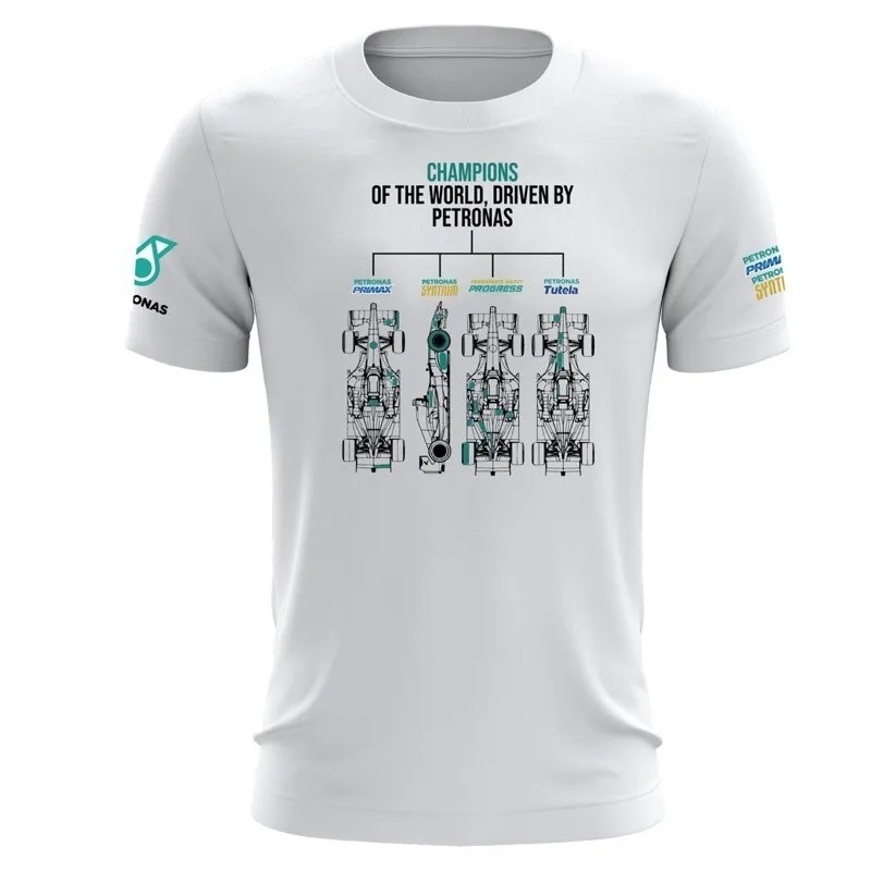 Summer New Men's and Women's Fashion T-shirt, Petronas F1Outdoor Extreme Sports Shirt, Racing Short Sleeve, Children's Large Top