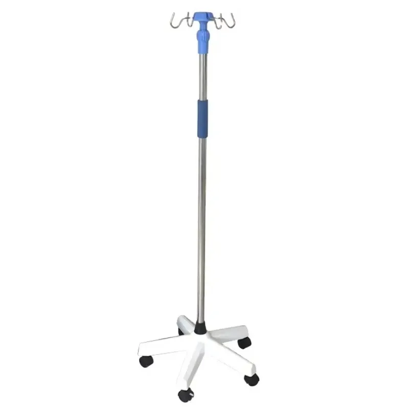 

Portable Stainless Steel Infusion Pole IV Drip Stand 5-Legs Height Adjustable Mobile Bed Direct Factory Price Hospital Furniture