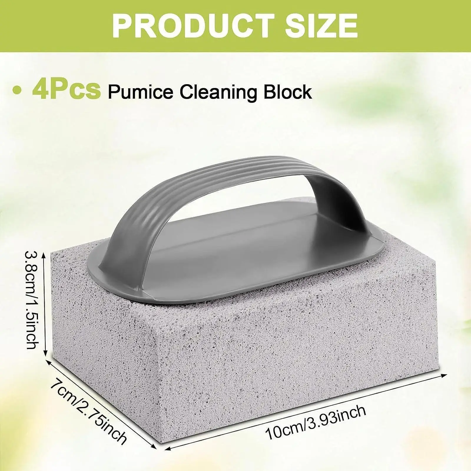 4Pcs Grill Cleaner Blocks Save Labors with Grip for BBQ Grate Flat Top Pools