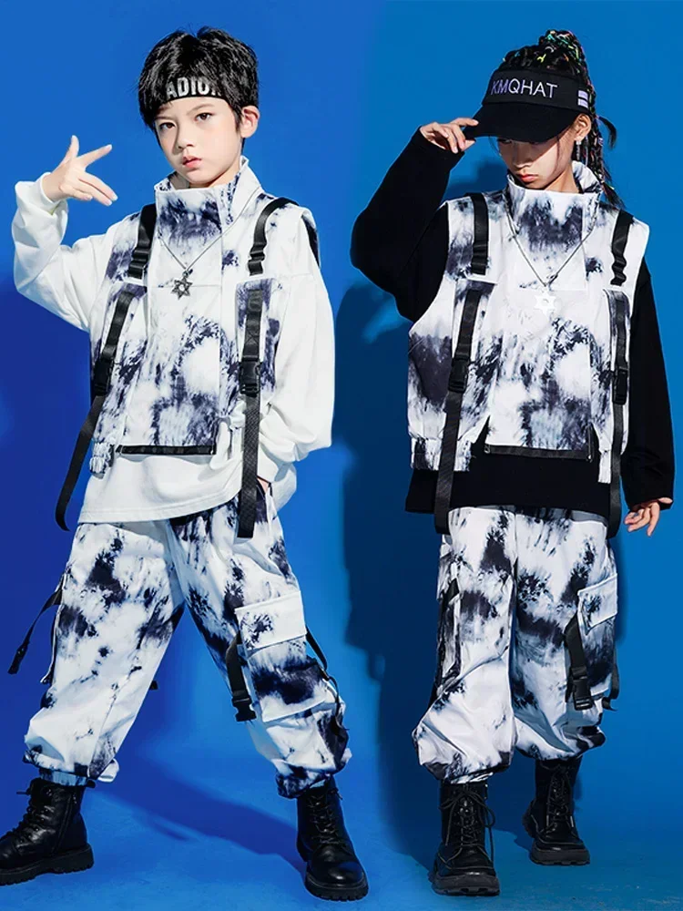 

Children's hip-hop street dance fashion suit, boys' hiphop vest, drum stand, handsome set, girls' jazz dance performance suit