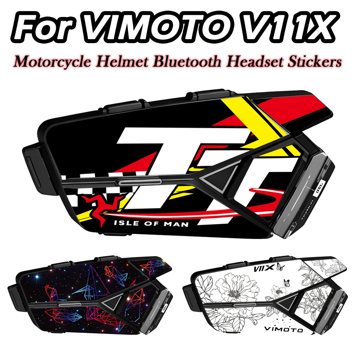 For Vimoto V11X Motorcycle Helmet Bluetooth Headset Decorative Stickers Earphone Headphone Protective Decals Accessories