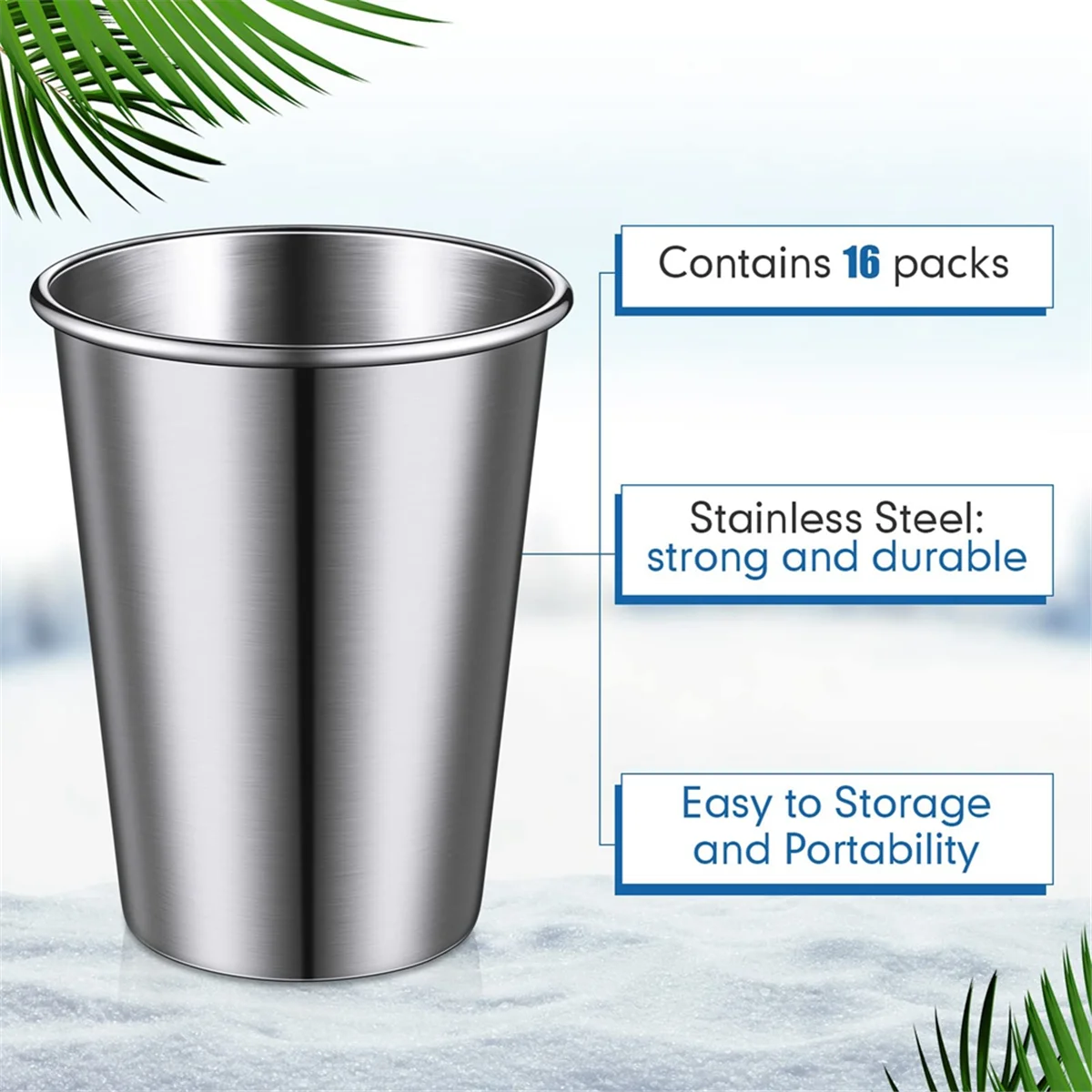 16 Pack Stainless Steel Tumbler Cups - ,Unbreakable for Camping,Travel,and Outdoor Use (12 Oz/350 Ml)