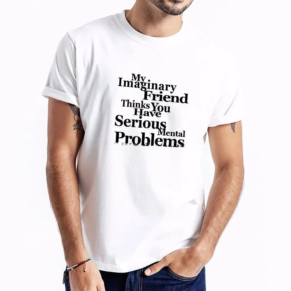 Men's Summer Short Sleeve T-Shirt Letter Print Customizable Design Hand-Painted Clothing Fashionable Casual Wear