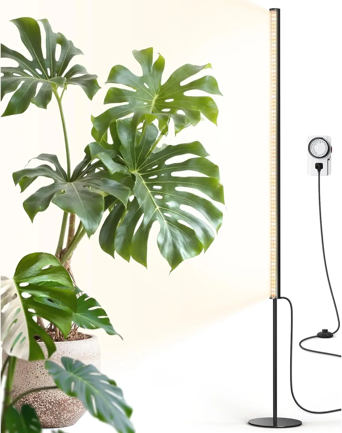 

65W Full Spectrum Grow Light with Timer & Adjustable Height for Indoor Plants, Non-Glare Design, Foot Switch