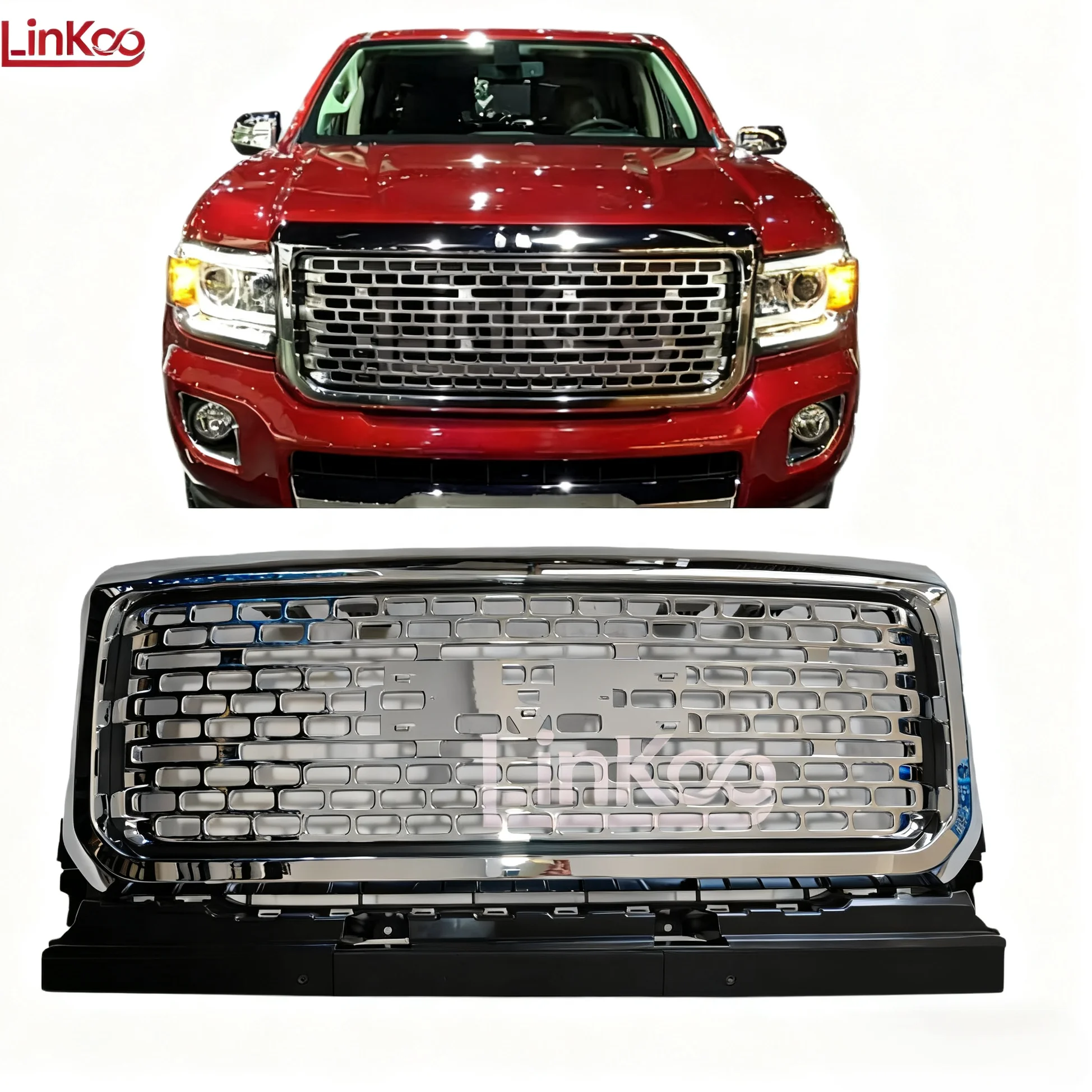 

Front Grille 84733974 For GMC CANYON Denali 2015 2016 2017 2018 2019 2020 ABS All Electroplated Front Bumper Grille